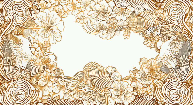 龙凤呈祥花纹线条图案背景,插画/手绘图,插画/手绘图库,插画/手绘图下载,插画/手绘